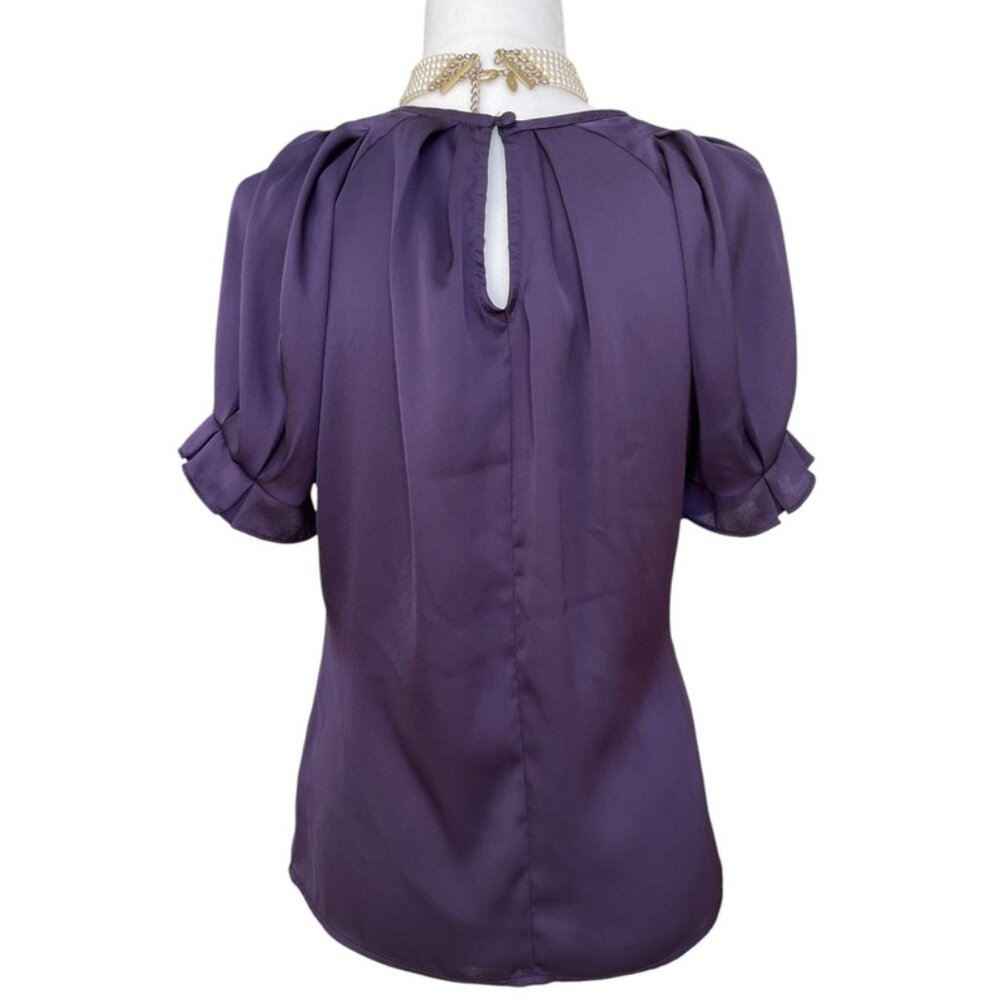 Y2K Express short sleeve eggplant top women's size XS NEW without tag - Picture 2 of 10